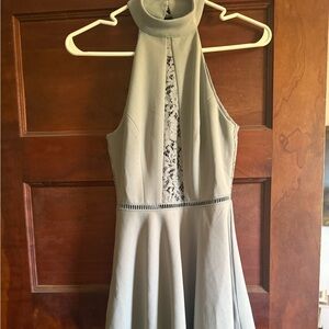 Lulu's Pleated A-Line Halter Dress